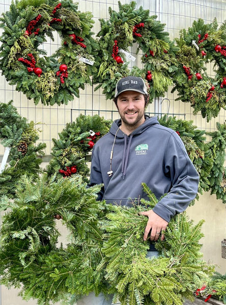 Beautiful fresh holiday decorations available at Total Landscapes